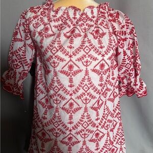 Chic Red Embroidered Dress